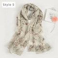 2017 new arrival long blended digital women indian fashion printed floral pattern neck scarf